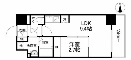 セレーノ南森町【5階】の間取り