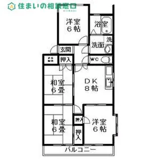 愛知県岡崎市蓑川新町1丁目【マンション】の間取り