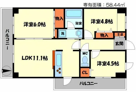 アクシス門真【11階】の間取り