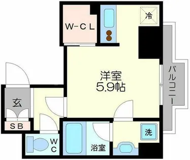 アスヴェル梅田北【4階】の間取り