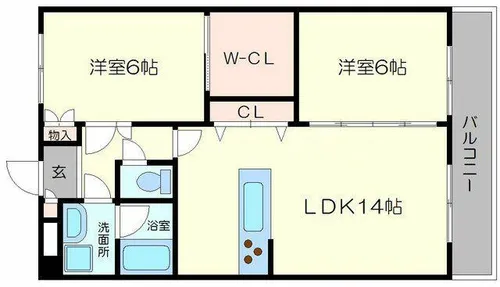 大阪府豊中市上新田2丁目【マンション】の間取り