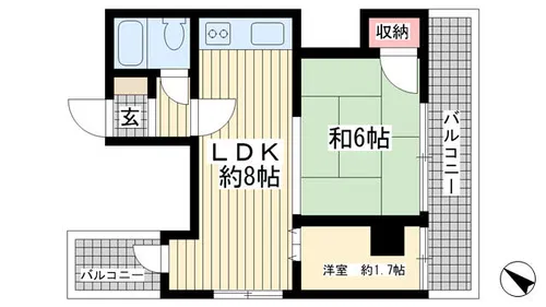 タウンハイツ板宿【701号室】の間取り