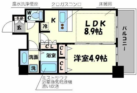 プレサンス阿波座ステーションフロント【12階】の間取り