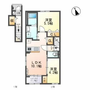 リバーサイド・ヴィラ【2階】の間取り