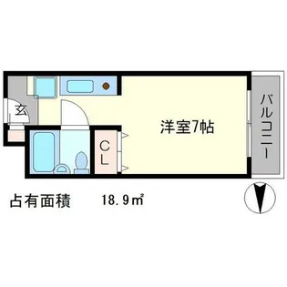 おおきに百万遍サニーアパートメント【221号室】の間取り