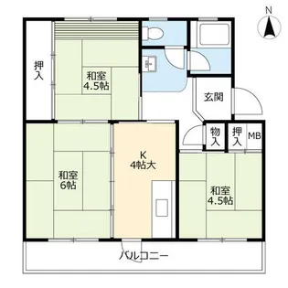 UR志徳【0260102号室】の間取り