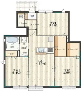 ルミエル【1階】の間取り