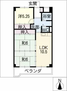 リバーサイド大和【3階】の間取り
