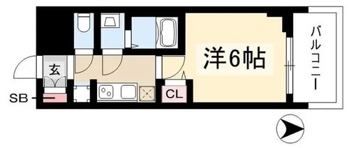 プレサンス名古屋幅下ファビュラス【7階】の間取り