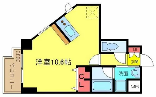 クオーレ靭公園【7階】の間取り