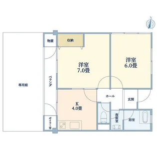 ヴィラ岡崎【1階】の間取り
