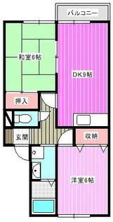 セジュール三笠B【2階】の間取り