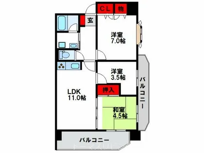 ラディア霧ヶ丘【5階】の間取り