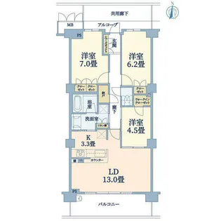 ジークレフ千里青葉丘【8階】の間取り