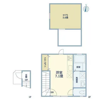 仁川町4丁目メゾネット【2号室】の間取り
