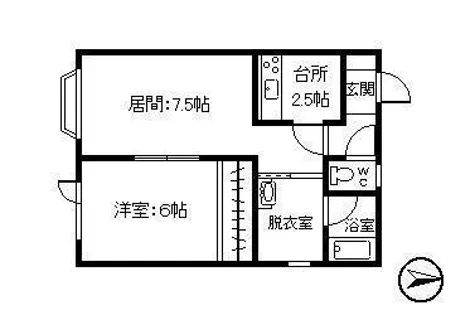 すずらんハイツ【1-A号室】の間取り