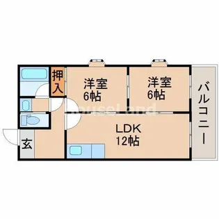 サンライト関戸【201号室】の間取り