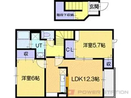 サンクリオージュ弐番館【2階】の間取り