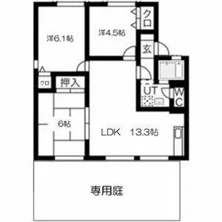 セジュールグラン【105号室】の間取り