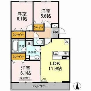 エレンシア【2階】の間取り
