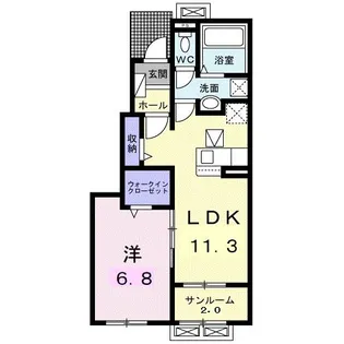 リベルラコッコB【1階】の間取り