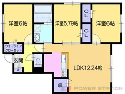 クラージュマロンA【1階】の間取り