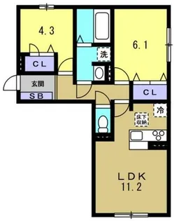 エムライズ西宮【201号室】の間取り
