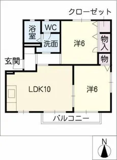 スクエアヴィレッジD【2階】の間取り