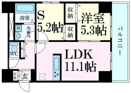 MISTRAL北条口Ⅱ【7階】の間取り
