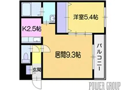フェリオ小樽築港【4階】の間取り