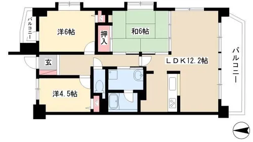 ライオンズマンション西伏屋第2【0304号室】の間取り
