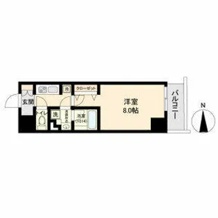 ブランシエスタ金山【8階】の間取り