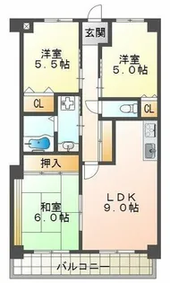 エンゼラート明石【9階】の間取り