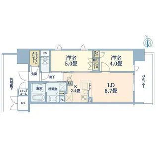 ブランズ大阪福島【4階】の間取り