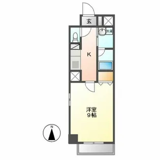 プランドール浅間町【1002号室】の間取り