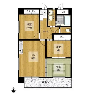 アンピールメゾン笹原【602号室】の間取り