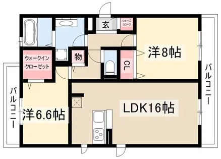 グランツ川名【302号室】の間取り