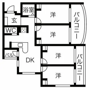コンセール妙音通【102号室】の間取り