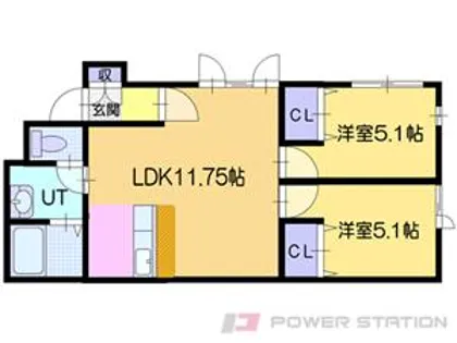 エバーグリーン【1階】の間取り