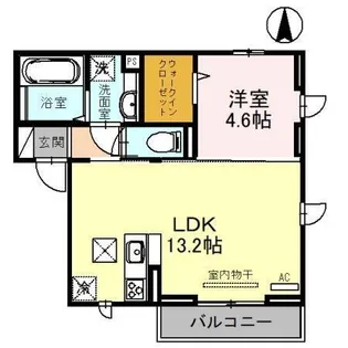 カザ オリーブ EAST【105号室】の間取り