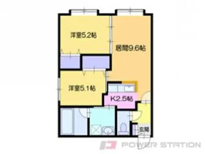 2LDKの間取り画像