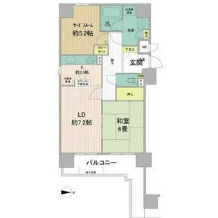 ダイアパレス玉造公園【9階】の間取り