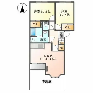 グランハイム・K’s【1階】の間取り