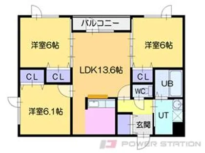 鍋島ハイツI【1階】の間取り