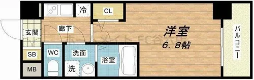 ジアコスモ江戸堀パークフロント【10階】の間取り