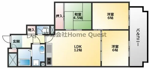 ローレルハイツ八尾1号棟【5階】の間取り