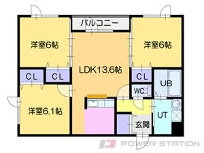 鍋島ハイツI【1階】の間取り