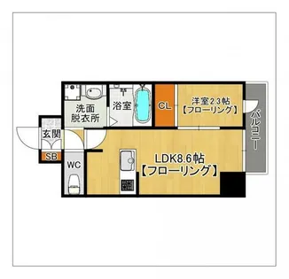 モダンパラッツォ大濠nord【903号室】の間取り