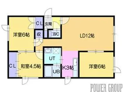 グランディール4番通【2階】の間取り