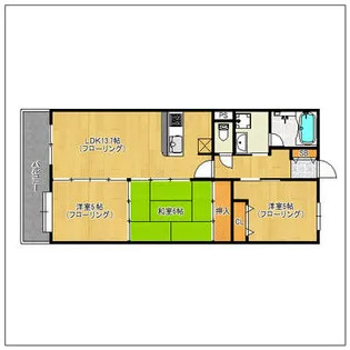 アンピール別府II【5階】の間取り